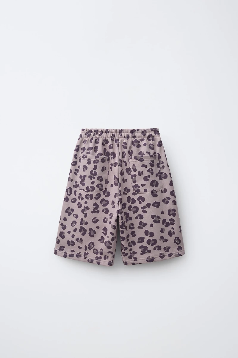 ANIMAL PRINT PLUSH SHORTS