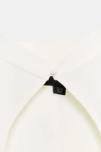 MANDARIN COLLAR VENTED TOP