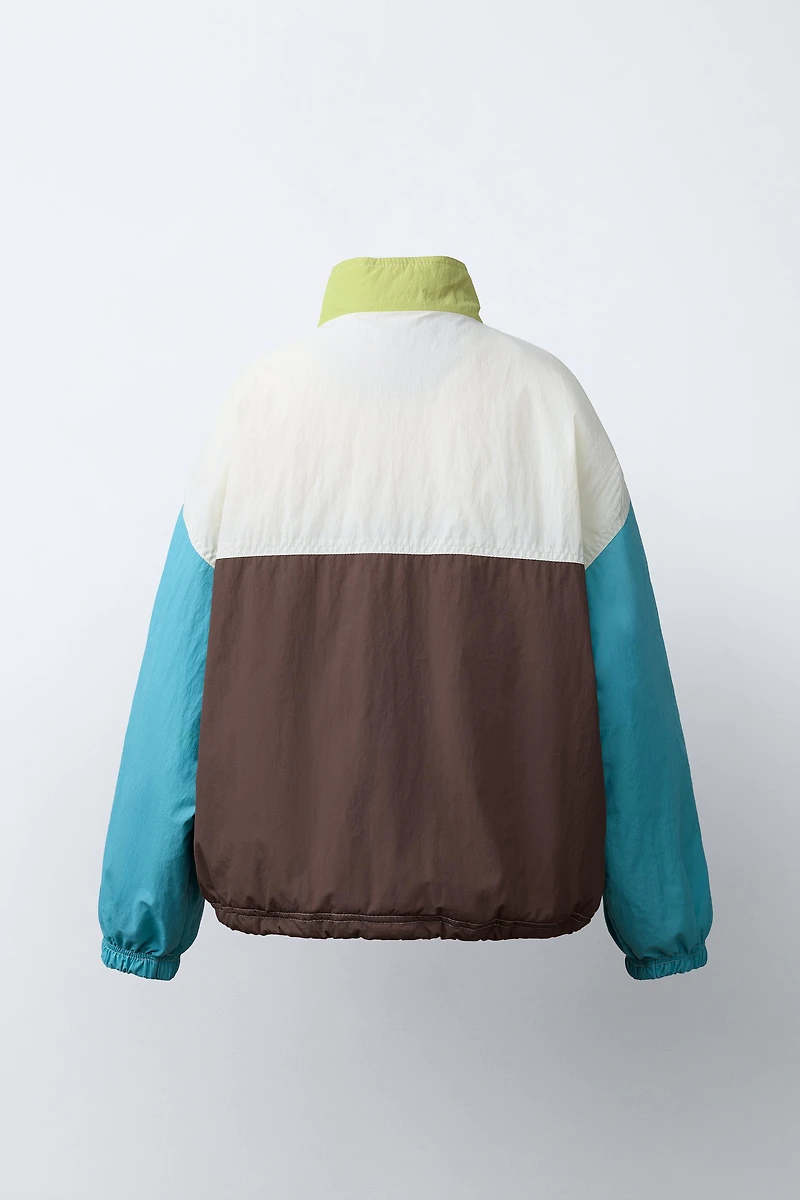 COLORBLOCK POUCH POCKET RAINCOAT