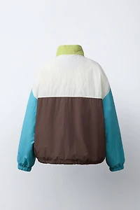 COLORBLOCK POUCH POCKET RAINCOAT