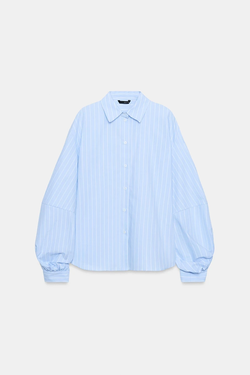 STRIPED PUFF SLEEVE SHIRT