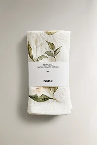 JACQUARD AND FRUIT PRINT NAPKIN