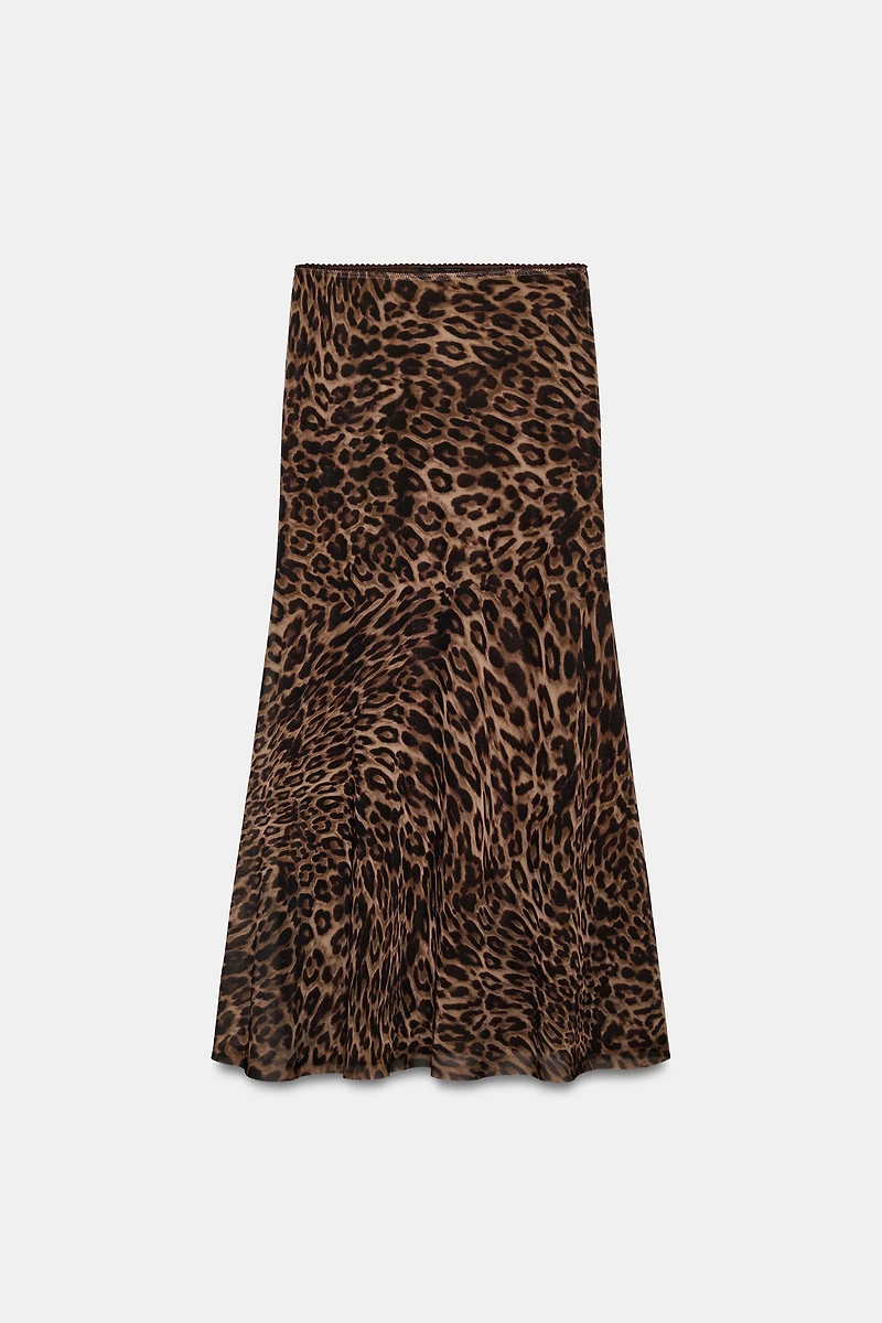ANIMAL PRINT TULLE SKIRT