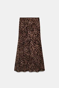 ANIMAL PRINT TULLE SKIRT