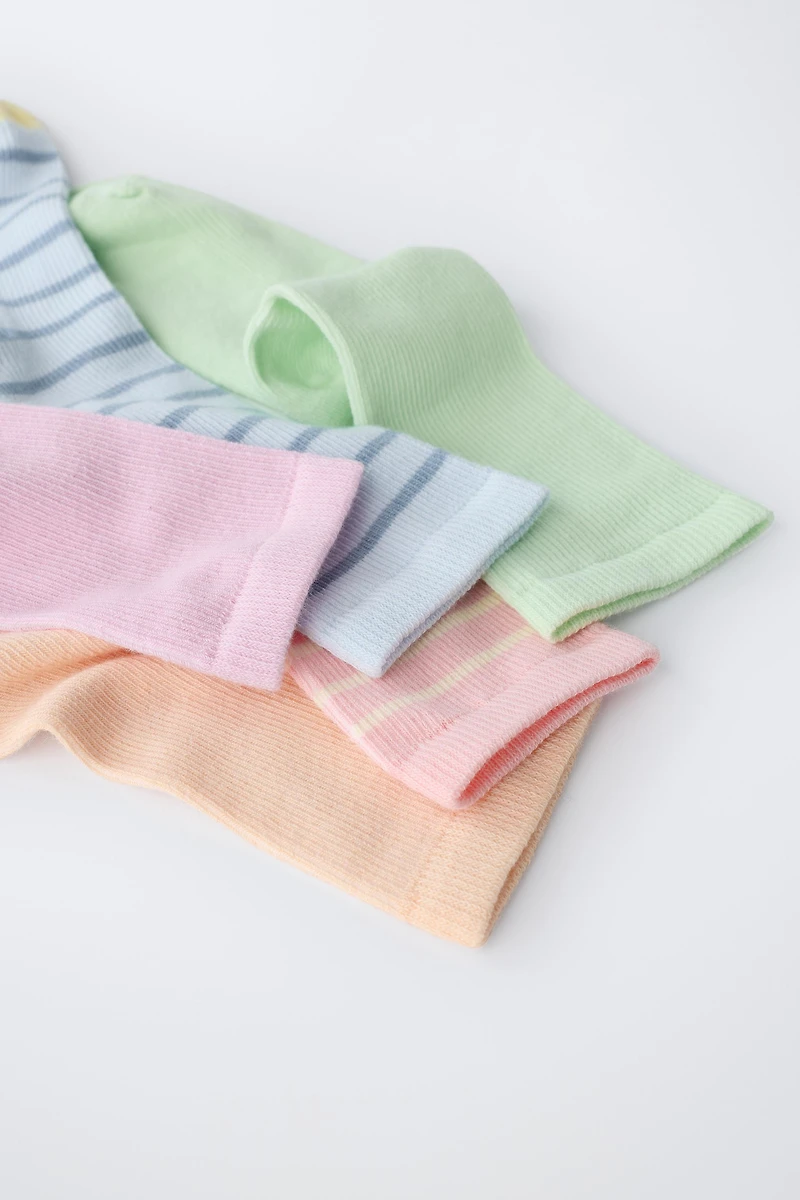 FIVE-PACK OF STRIPED TALL SOCKS