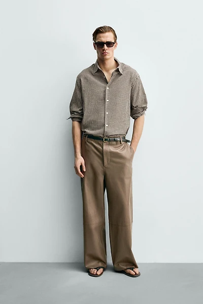 LEATHER BALLOON FIT PANTS