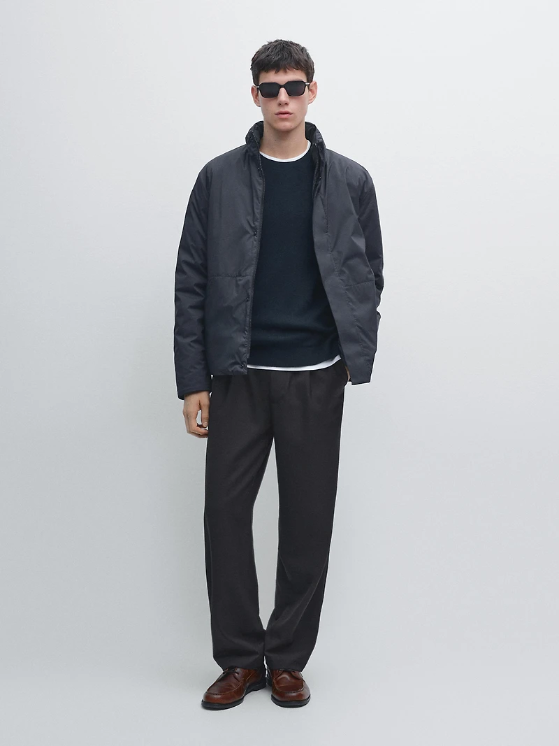 Veste courte déperlante en duvet mélangé