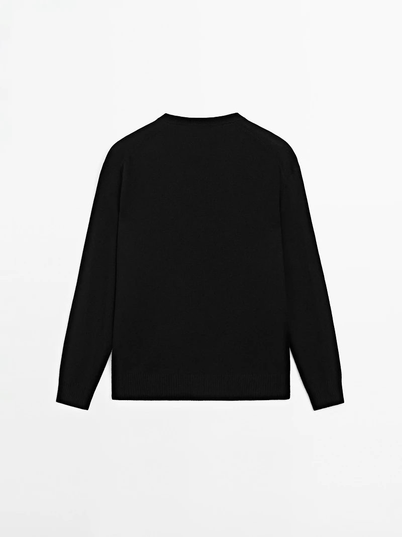 Knit 100% cashmere V-neck sweater