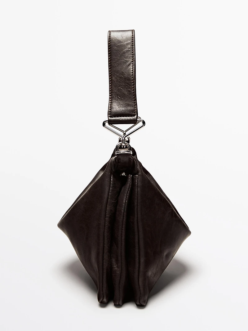 Petit sac compartimenté en cuir nappa