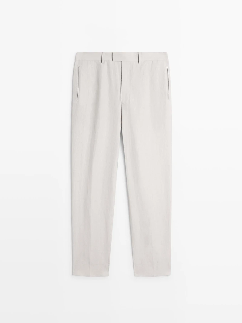 Pantalon barrel fit lin tailoring
