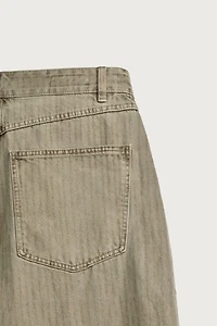STRIPED WASHED JORTS