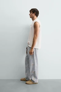 RELAXED FIT GEOMETRIC PRINT JEANS