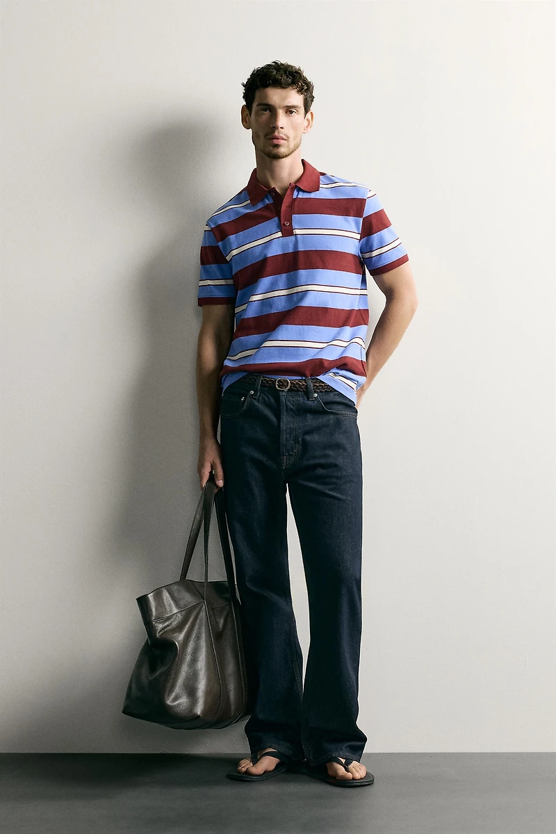 REGULAR FIT STRIPED PIQUÉ POLO