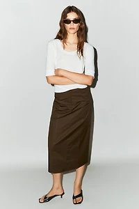 100% cotton midi skirt