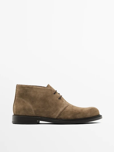 Bottines croûte de cuir