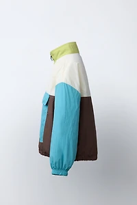 COLORBLOCK POUCH POCKET RAINCOAT