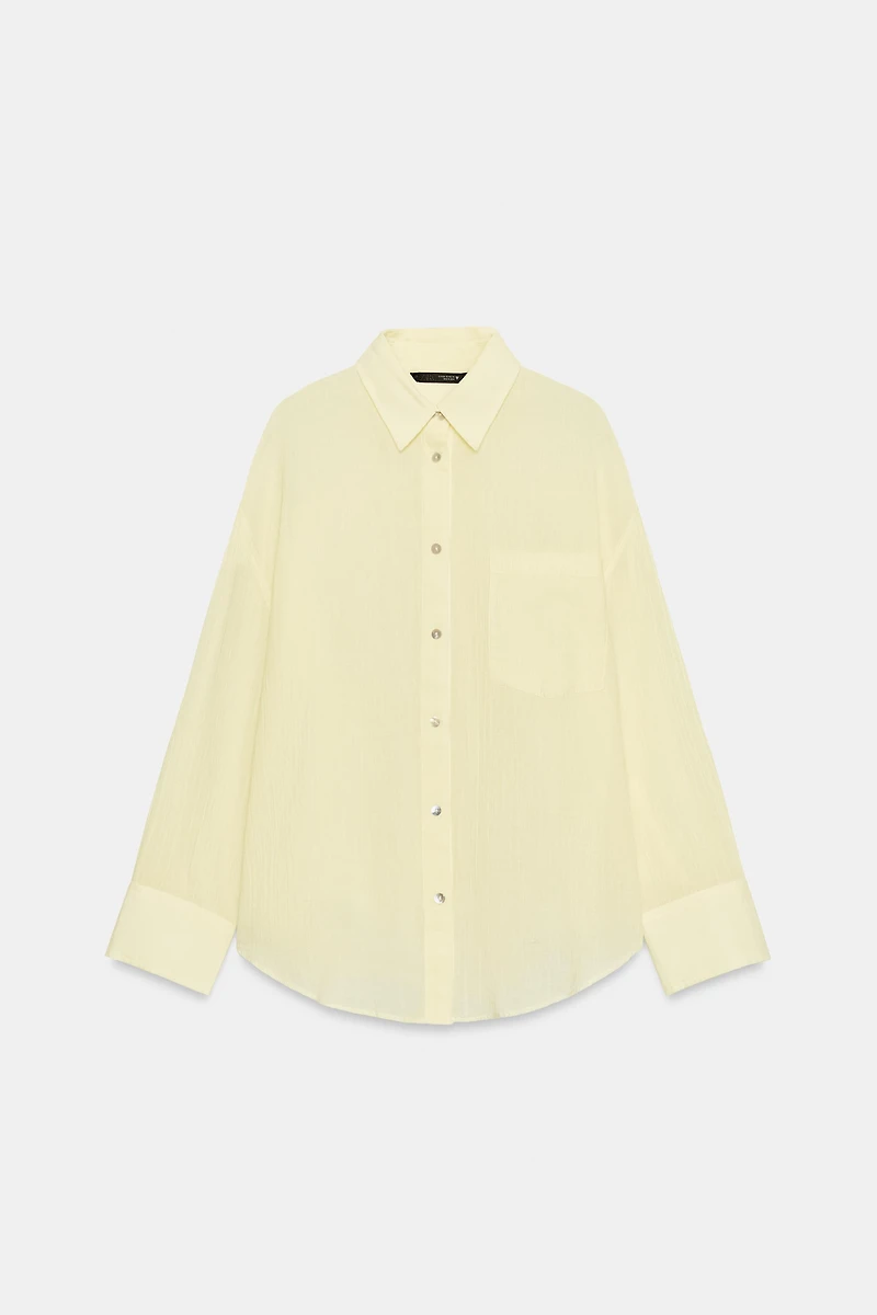 OVERSIZED GAUZE SHIRT WITH POCKET