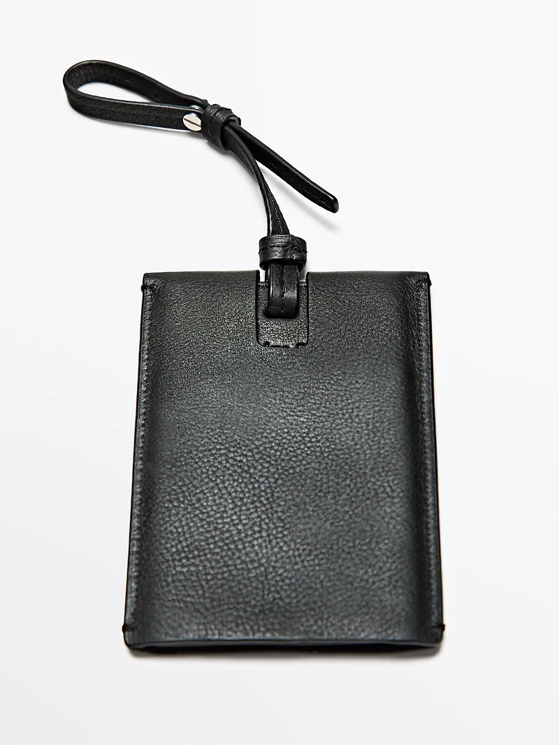 Nappa leather travel tag