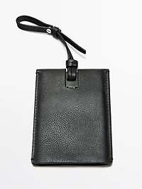 Nappa leather travel tag