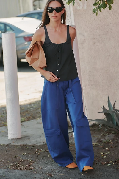 BUTTONED POPLIN TOP
