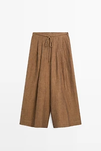 Flowing linen blend trousers