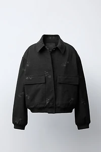 BLOUSON BOMBER À FLEURS BRODÉES