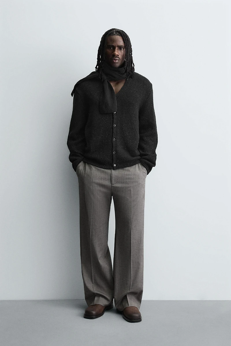 SHINY TEXTURED CARDIGAN