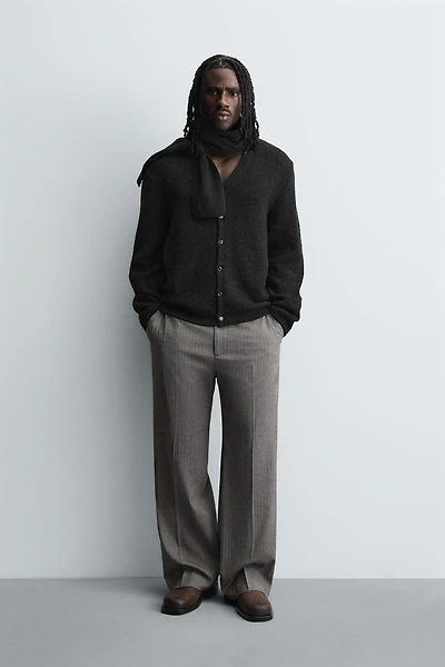 SHINY TEXTURED CARDIGAN