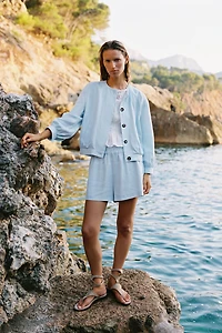 LINEN BOMBER JACKET