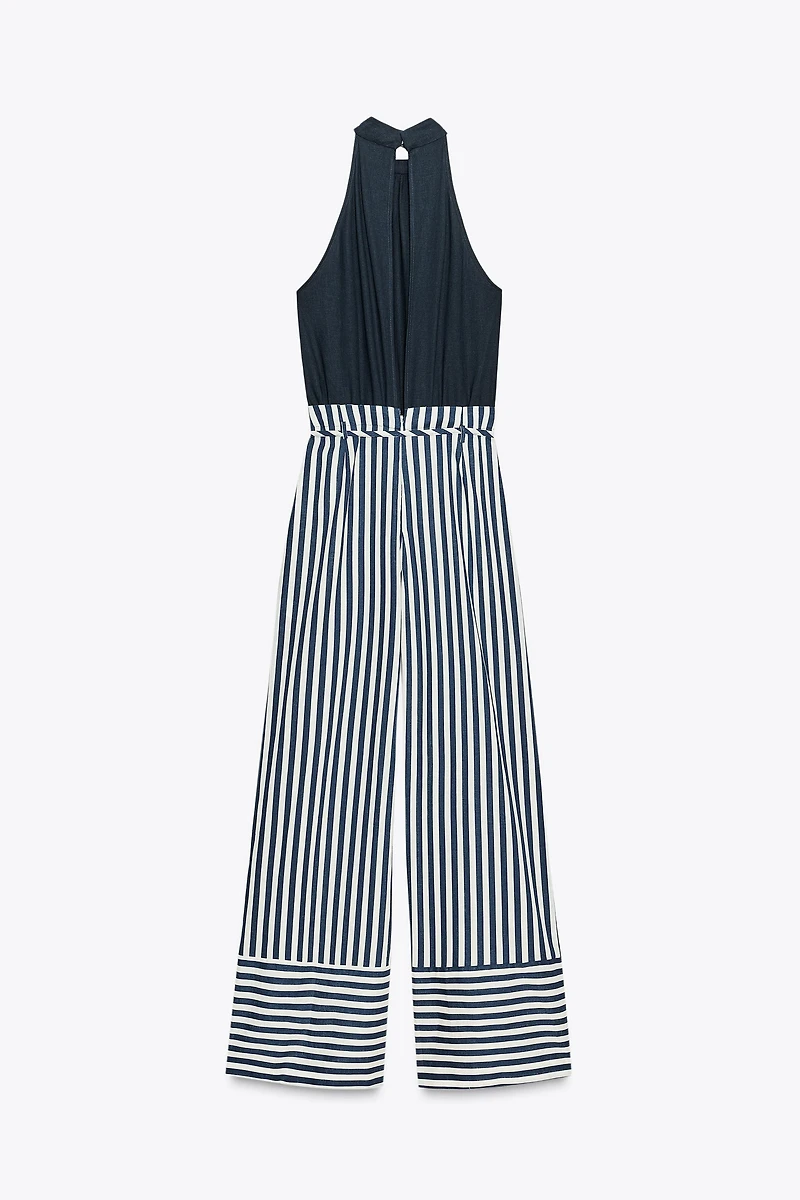 LINEN BLEND LONG JUMPSUIT