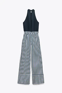 LINEN BLEND LONG JUMPSUIT