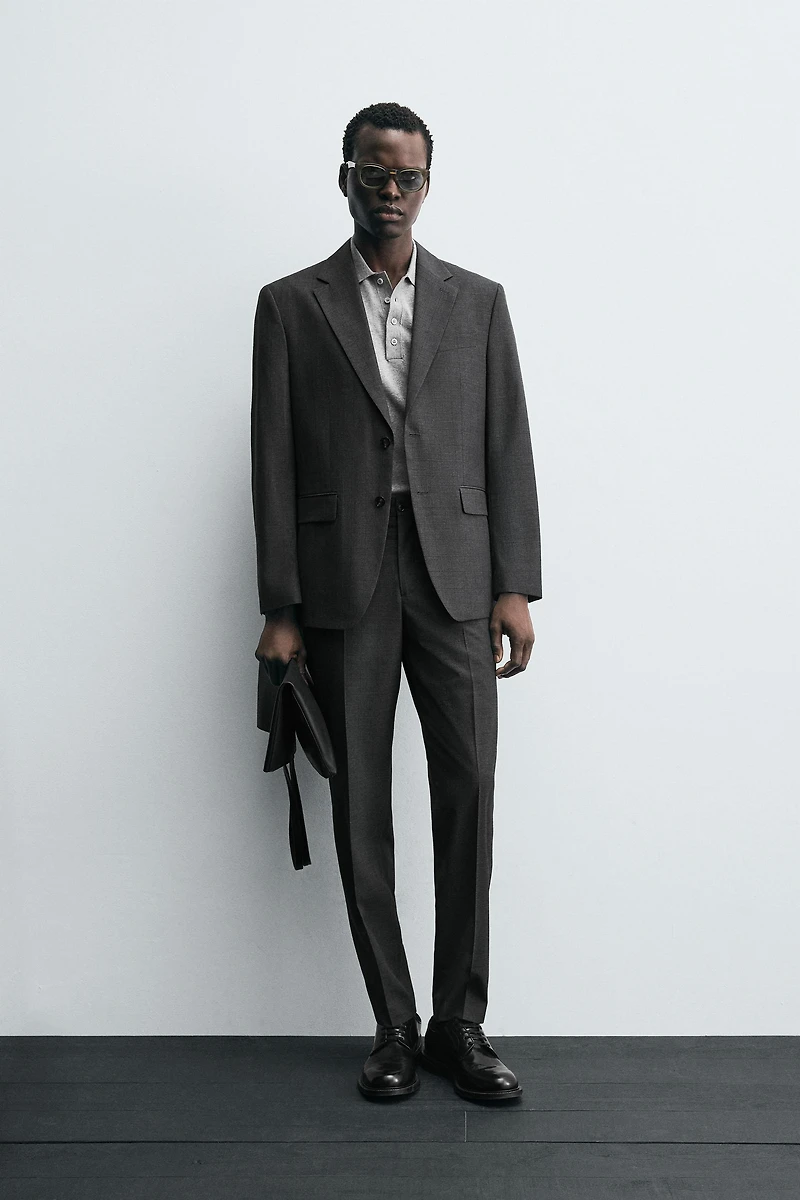CHECK SUIT PANTS