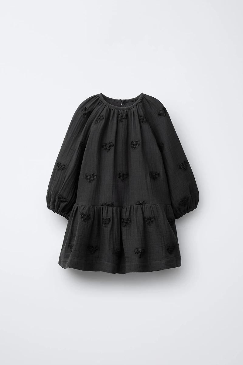 EMBROIDERED HEART DRESS