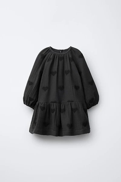 EMBROIDERED HEART DRESS