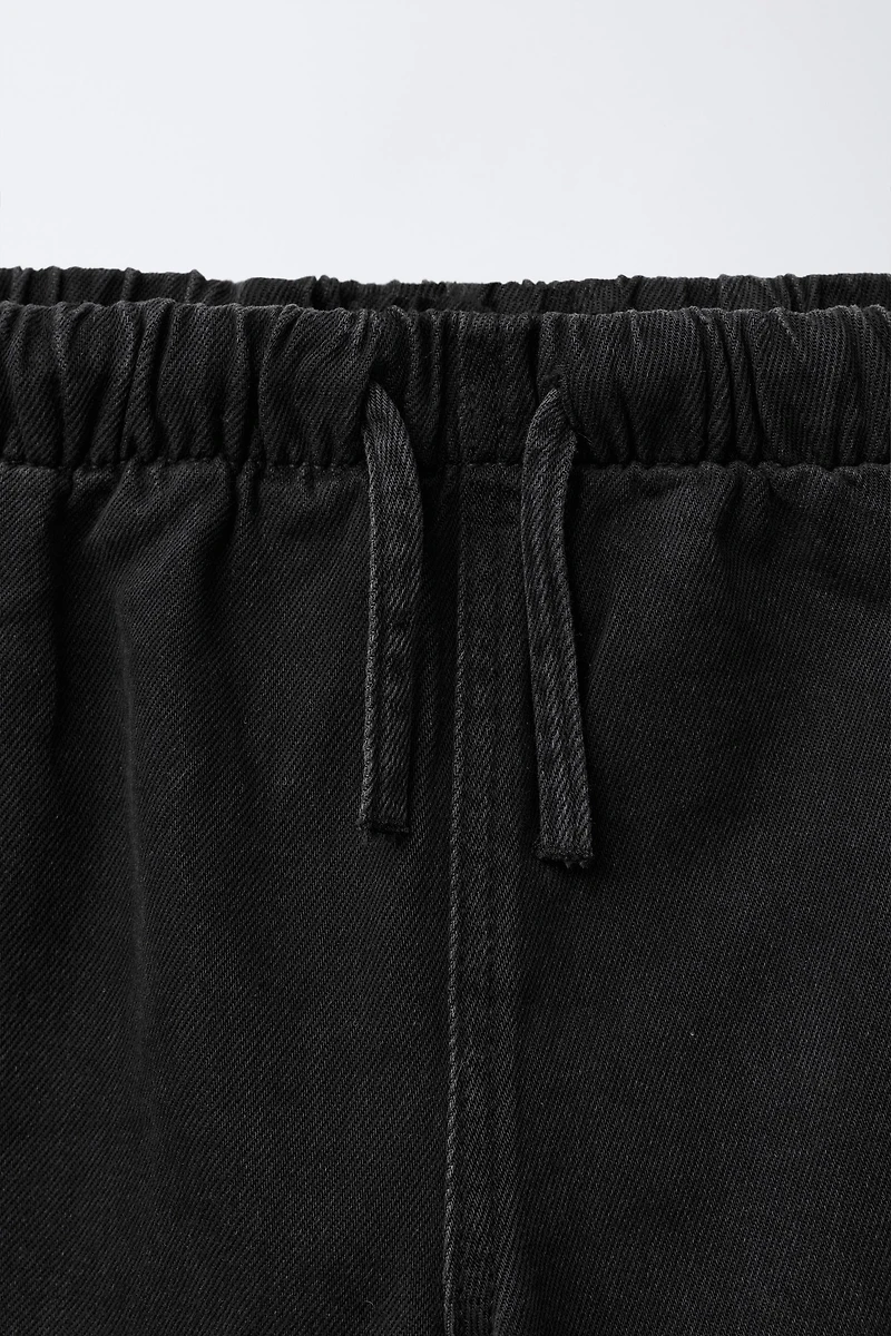 WIDE LEG JEANS WITH DRAWSTRINGS