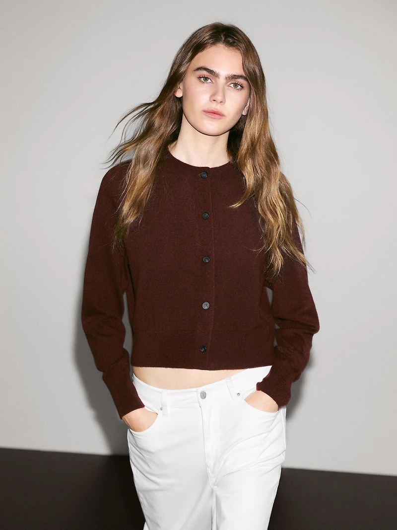 Cardigan manches longues 100 % cachemire