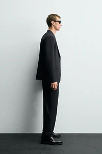 HERRINGBONE SUIT PANTS