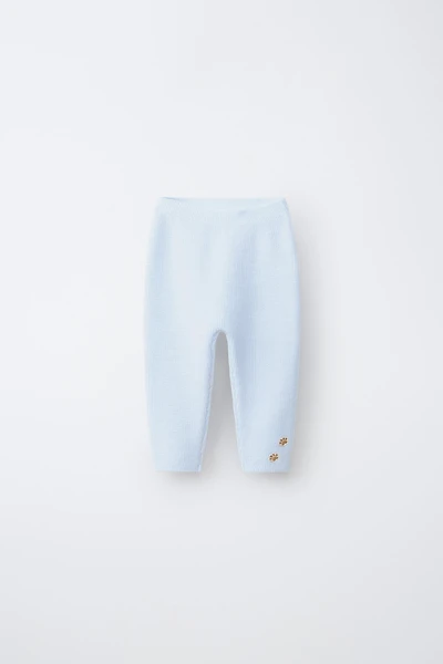 EMBROIDERED KNIT PANTS