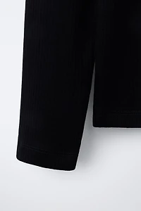 PLAIN RIBBED T-SHIRT