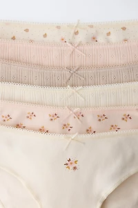 AGES 6-14 / SIX-PACK OF FLOWER PRINT UNDERWEAR