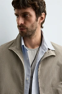 TEXTURED PLAID JACKET