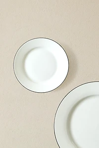 BONE CHINA SIDE PLATE WITH BLACK RIM