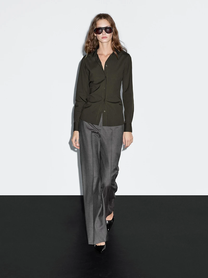 Cotton blend stretch shirt