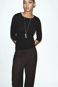 WASHED EFFECT LINEN T-SHIRT