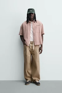 CHEMISE COUPE BOXY À CARREAUX BRODÉE