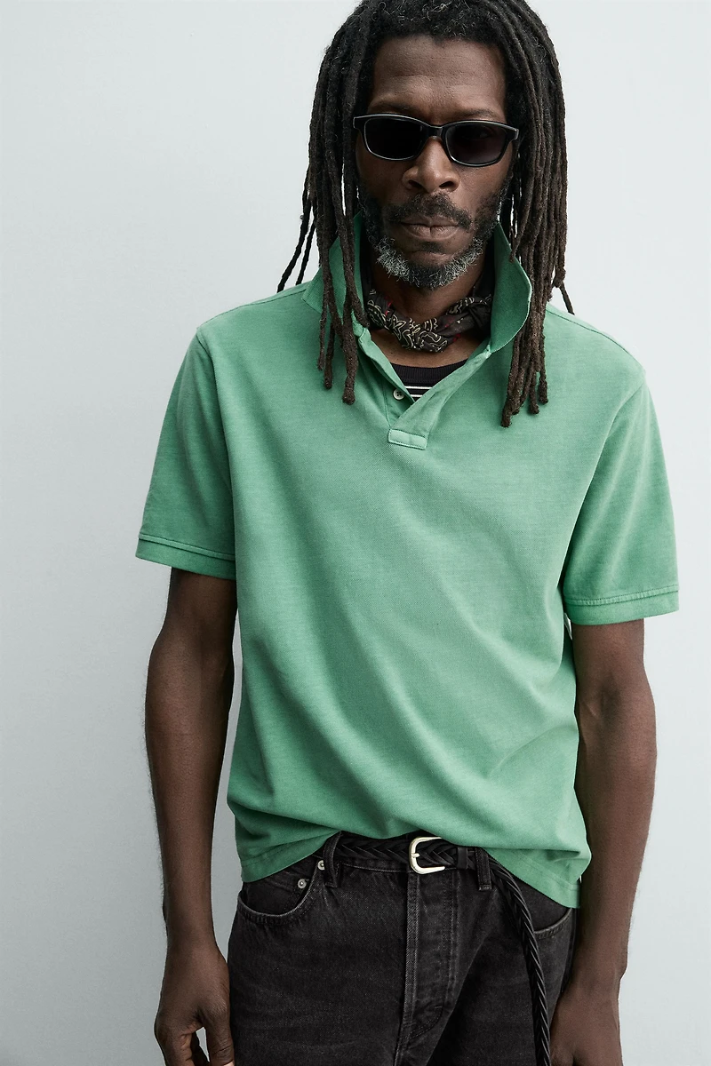 WASHED PIQUÉ POLO SHIRT AARON LEVINE X ZARA