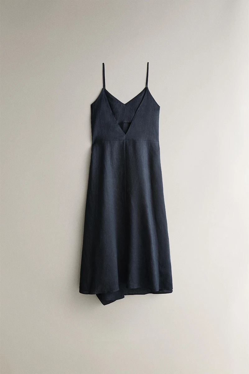 ASYMMETRIC LINEN BEACH DRESS