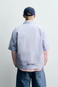 CHEMISE À RAYURES AVEC PIÈCES CHAMPION ® X ZARA