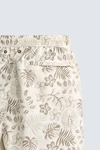 LONG FLORAL PRINT SWIM SHORTS