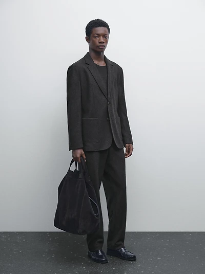Wool blend suit blazer
